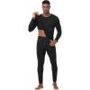 imageWiWi Thermal Underwear for Men Bamboo Viscose Long Johns Set Soft Warm Base Layer Lightweight Top and Bottom Sets SXXLBblack