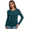 imageWiWi Womens Long Sleeve Tops Casual Viscose from Bamboo Loungewear Crew Neck Tunic Tops Soft Women Shirt SXXLBdeep Teal