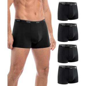 imageWiWi Mens Modal Underwear 4Pack Boxer Briefs MoistureWicking Tagless Shorts Soft Stretchy Brief SXXLBlack4 Pack