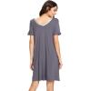 imageWiWi Nightgowns for Women Short Sleeve Sleepwear Soft Bamboo Viscose Pajamas Sleep Shirt Plus Size Loungewear S4XAdark Grey
