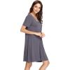 imageWiWi Nightgowns for Women Short Sleeve Sleepwear Soft Bamboo Viscose Pajamas Sleep Shirt Plus Size Loungewear S4XAdark Grey