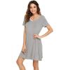 imageWiWi Nightgowns for Women Short Sleeve Sleepwear Soft Bamboo Viscose Pajamas Sleep Shirt Plus Size Loungewear S4XAheather Grey