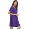 imageWiWi Nightgowns for Women Short Sleeve Sleepwear Soft Bamboo Viscose Pajamas Sleep Shirt Plus Size Loungewear S4XAlilac