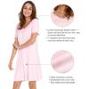 imageWiWi Nightgowns for Women Short Sleeve Sleepwear Soft Bamboo Viscose Pajamas Sleep Shirt Plus Size Loungewear S4XApink