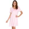 imageWiWi Nightgowns for Women Short Sleeve Sleepwear Soft Bamboo Viscose Pajamas Sleep Shirt Plus Size Loungewear S4XApink