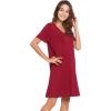 imageWiWi Nightgowns for Women Short Sleeve Sleepwear Soft Bamboo Viscose Pajamas Sleep Shirt Plus Size Loungewear S4XAwine