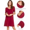 imageWiWi Nightgowns for Women Short Sleeve Sleepwear Soft Bamboo Viscose Pajamas Sleep Shirt Plus Size Loungewear S4XAwine