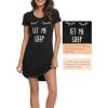 imageWiWi Nightgowns for Women Short Sleeve Sleepwear Soft Bamboo Viscose Pajamas Sleep Shirt Plus Size Loungewear S4XBblack Eye