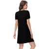imageWiWi Nightgowns for Women Short Sleeve Sleepwear Soft Bamboo Viscose Pajamas Sleep Shirt Plus Size Loungewear S4XDblack