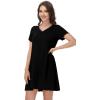 imageWiWi Nightgowns for Women Short Sleeve Sleepwear Soft Bamboo Viscose Pajamas Sleep Shirt Plus Size Loungewear S4XDblack
