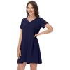 imageWiWi Nightgowns for Women Short Sleeve Sleepwear Soft Bamboo Viscose Pajamas Sleep Shirt Plus Size Loungewear S4XDnavy