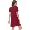 imageWiWi Nightgowns for Women Short Sleeve Sleepwear Soft Bamboo Viscose Pajamas Sleep Shirt Plus Size Loungewear S4XDwine