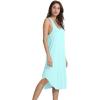 imageWiWi Soft Bamboo Viscose Nightgowns for Women Sleeveless Racerback Nightgown Plus Size Pajamas Sleepshirts S4XAaqua