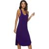 imageWiWi Soft Bamboo Viscose Nightgowns for Women Sleeveless Racerback Nightgown Plus Size Pajamas Sleepshirts S4XAdark Purple