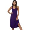 imageWiWi Soft Bamboo Viscose Nightgowns for Women Sleeveless Racerback Nightgown Plus Size Pajamas Sleepshirts S4XAdark Purple