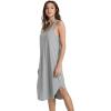 imageWiWi Soft Bamboo Viscose Nightgowns for Women Sleeveless Racerback Nightgown Plus Size Pajamas Sleepshirts S4XAheather Grey