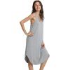 imageWiWi Soft Bamboo Viscose Nightgowns for Women Sleeveless Racerback Nightgown Plus Size Pajamas Sleepshirts S4XAheather Grey
