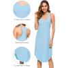 imageWiWi Soft Bamboo Viscose Nightgowns for Women Sleeveless Racerback Nightgown Plus Size Pajamas Sleepshirts S4XApale Blue