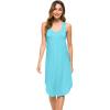 imageWiWi Soft Bamboo Viscose Nightgowns for Women Sleeveless Racerback Nightgown Plus Size Pajamas Sleepshirts S4XAturquoise