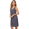 imageWiWi Soft Bamboo Viscose Nightgowns for Women Sleeveless Racerback Nightgown Plus Size Pajamas Sleepshirts S4XBdark Grey