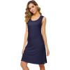 imageWiWi Soft Bamboo Viscose Nightgowns for Women Sleeveless Racerback Nightgown Plus Size Pajamas Sleepshirts S4XBnavy