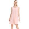 imageWiWi Soft Bamboo Viscose Nightgowns for Women Sleeveless Racerback Nightgown Plus Size Pajamas Sleepshirts S4XCcream Pink