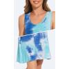 imageWiWi Soft Bamboo Viscose Nightgowns for Women Sleeveless Racerback Nightgown Plus Size Pajamas Sleepshirts S4XCtiedye Blue