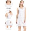 imageWiWi Soft Bamboo Viscose Nightgowns for Women Sleeveless Racerback Nightgown Plus Size Pajamas Sleepshirts S4XCwhite Stars