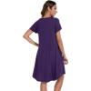 imageWiWi Viscose from Bamboo Nightgowns for Women Short Sleeve Pajama Dress Vneck Summer Night Shirts SXXLAdark Purple