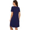 imageWiWi Viscose from Bamboo Nightgowns for Women Short Sleeve Pajama Dress Vneck Summer Night Shirts SXXLCnavy