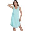 imageWiWi Viscose from Bamboo Tank Nightgown for Women VNeck Sleeveless Sleep Gowns SXXLAaqua