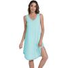 imageWiWi Viscose from Bamboo Tank Nightgown for Women VNeck Sleeveless Sleep Gowns SXXLAaqua