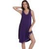 imageWiWi Viscose from Bamboo Tank Nightgown for Women VNeck Sleeveless Sleep Gowns SXXLAdark Purple