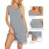 imageWiWi Viscose from Bamboo Tank Nightgown for Women VNeck Sleeveless Sleep Gowns SXXLBheather Grey