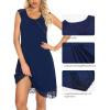 imageWiWi Viscose from Bamboo Tank Nightgown for Women VNeck Sleeveless Sleep Gowns SXXLBnavy