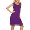imageWiWi Viscose from Bamboo Tank Nightgown for Women VNeck Sleeveless Sleep Gowns SXXLBpurple