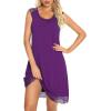 imageWiWi Viscose from Bamboo Tank Nightgown for Women VNeck Sleeveless Sleep Gowns SXXLBpurple