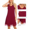 imageWiWi Viscose from Bamboo Tank Nightgown for Women VNeck Sleeveless Sleep Gowns SXXLBwine