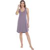 imageWiWi Viscose from Bamboo Tank Nightgown for Women VNeck Sleeveless Sleep Gowns SXXLCviolet