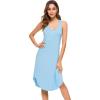 imageWiWi Soft Bamboo Viscose Nightgowns for Women Sleeveless Racerback Nightgown Plus Size Pajamas Sleepshirts S4XApale Blue