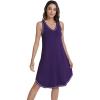 imageWiWi Viscose from Bamboo Tank Nightgown for Women VNeck Sleeveless Sleep Gowns SXXLAdark Purple