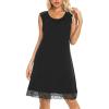 imageWiWi Viscose from Bamboo Tank Nightgown for Women VNeck Sleeveless Sleep Gowns SXXLBblack