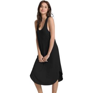 imageWiWi Soft Bamboo Viscose Nightgowns for Women Sleeveless Racerback Nightgown Plus Size Pajamas Sleepshirts S4XAblack