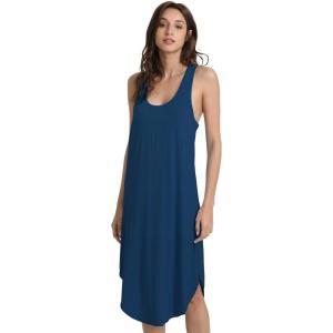 imageWiWi Soft Bamboo Viscose Nightgowns for Women Sleeveless Racerback Nightgown Plus Size Pajamas Sleepshirts S4XAink Blue