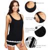 imageWiWi Pajamas for Women Soft Sleeveless Top with Shorts Pajama Sets Bamboo Viscose 2 Piece Sleepwear Set S4XAblack