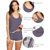 imageWiWi Pajamas for Women Soft Sleeveless Top with Shorts Pajama Sets Bamboo Viscose 2 Piece Sleepwear Set S4XAdark Grey
