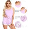 imageWiWi Pajamas for Women Soft Sleeveless Top with Shorts Pajama Sets Bamboo Viscose 2 Piece Sleepwear Set S4XAlight Purple