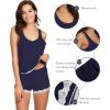 imageWiWi Pajamas for Women Soft Sleeveless Top with Shorts Pajama Sets Bamboo Viscose 2 Piece Sleepwear Set S4XAnavy