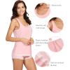 imageWiWi Pajamas for Women Soft Sleeveless Top with Shorts Pajama Sets Bamboo Viscose 2 Piece Sleepwear Set S4XApink
