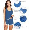 imageWiWi Pajamas for Women Soft Sleeveless Top with Shorts Pajama Sets Bamboo Viscose 2 Piece Sleepwear Set S4XAprussian Blue
